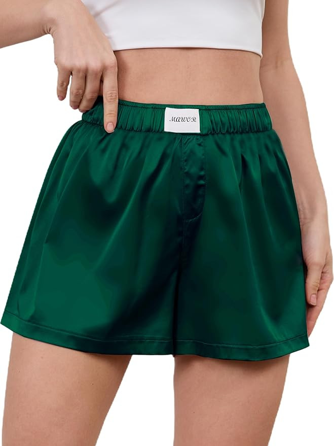 Mawor Womens Silk Summer Boxer Shorts Soft Comfy Pajama Sleep Lounge Satin Bottoms Sweat Cute Flo... | Amazon (US)