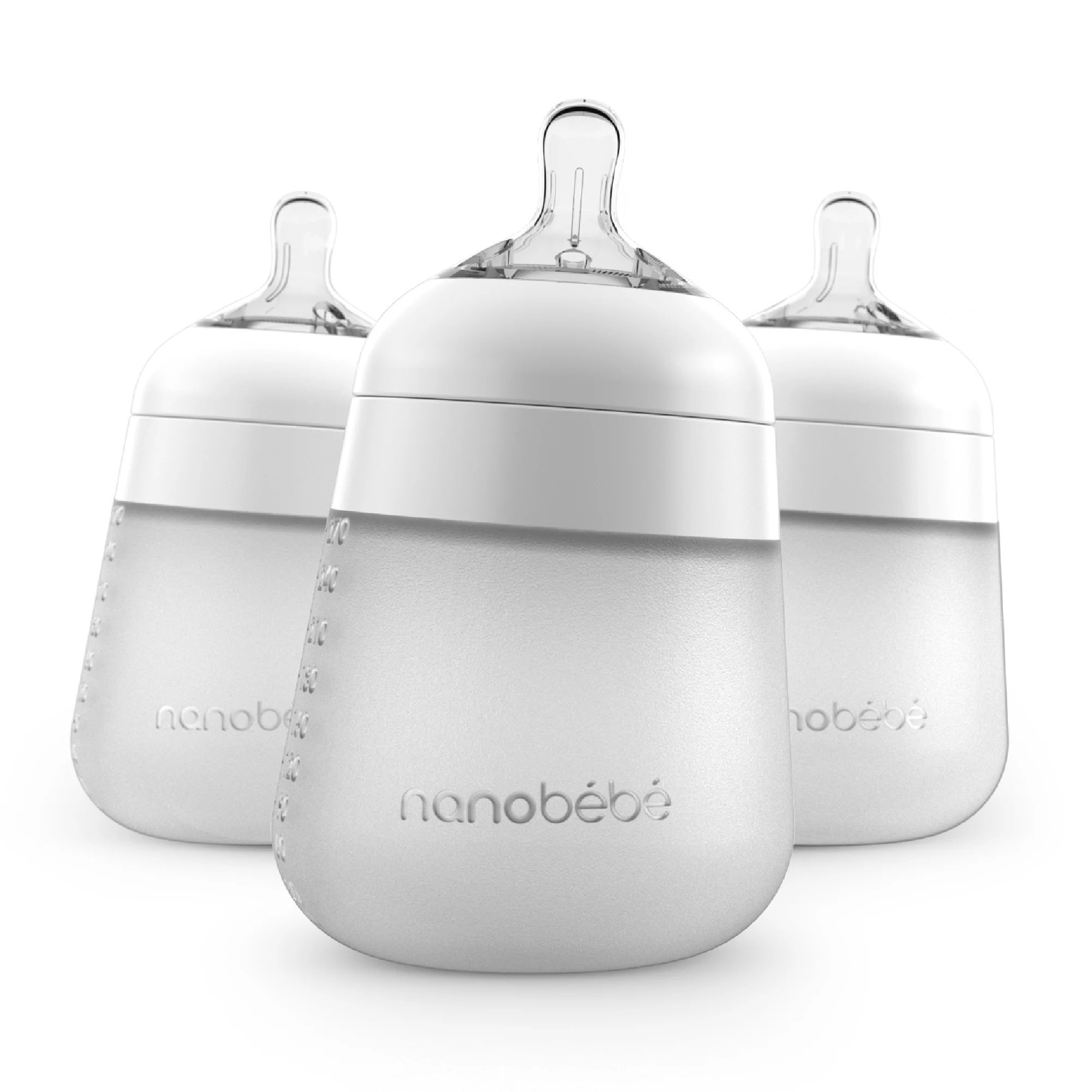 Nanobebe White 9oz Anti-Colic Flexy Silicone Baby Bottles | 3 Pack | Walmart (US)