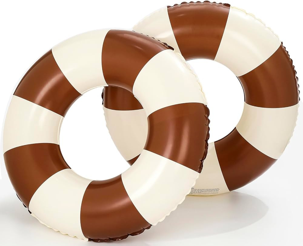 2PCS Floats for Adults Rings Striped Pool Float Large Swim Ring for Adults,35 Inch Classic Stripe... | Amazon (US)