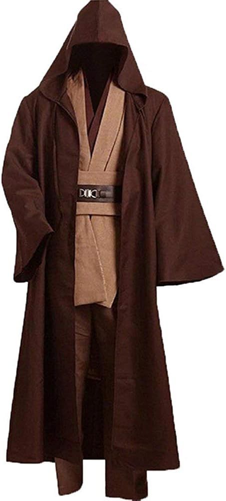 Cosplaysky Adult Outfit for Jedi Costume Tunic Hooded Robe Anakin Skywalker Uniform Brown Version | Amazon (US)