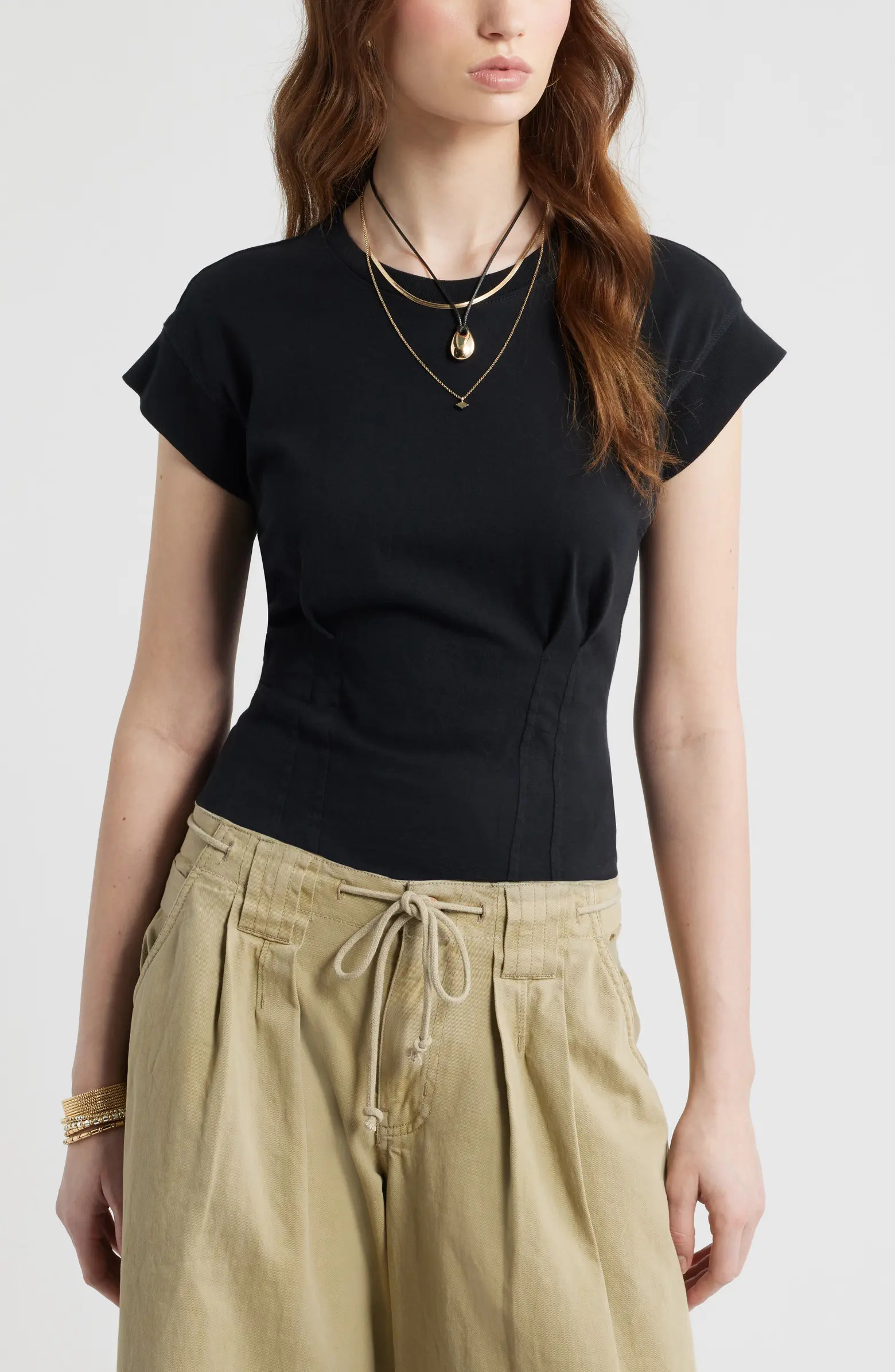 Pintuck Cotton T-Shirt | Nordstrom