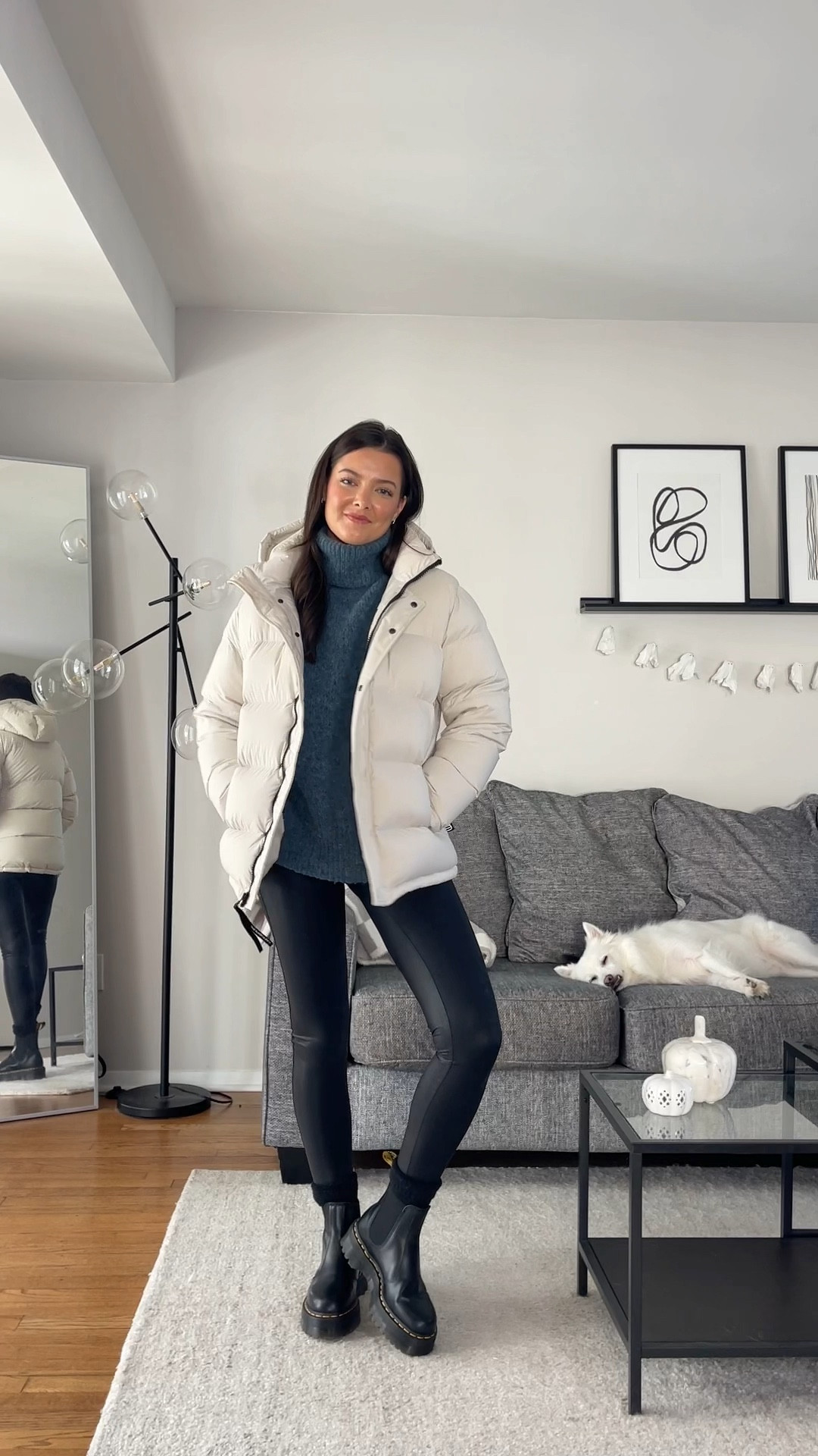 Wearing a size small in everything! The puffer jacket is the original super puff from Aritzia in the color matte pearl!

#LTKSeasonal