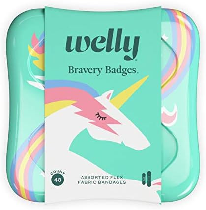Welly Bandages - Bravery Badges, Flexible Fabric, Adhesive, Assorted Shapes, Rainbow and Unicorn ... | Amazon (US)