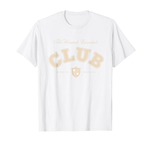The Wardrobe Essentials Club "CLUB" Varsity T-Shirt | Amazon (US)