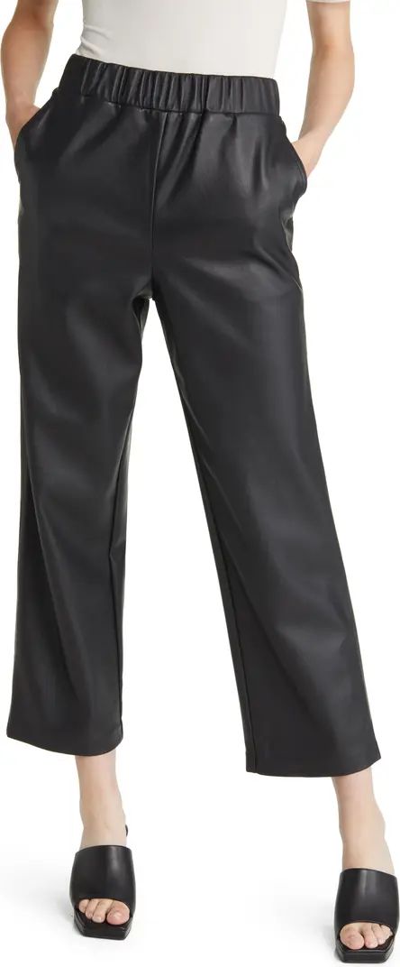 BLANKNYC Elastic Waist Crop Faux Leather Pants | Nordstrom | Nordstrom