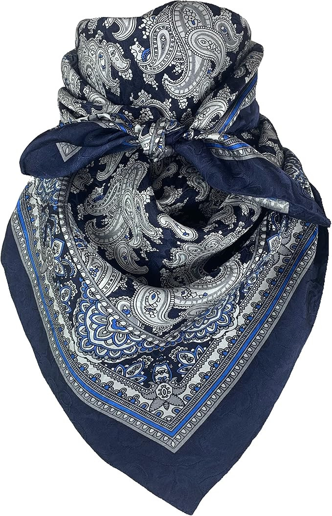 Wyoming Traders 100% Silk Cowboy Bandana Wild Rag Paisley Print Scarf 34.5" | Amazon (US)