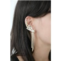 Ear Climber Earrings, Crawler Bridal Cuff Crystal Star Crawlers | Etsy (US)