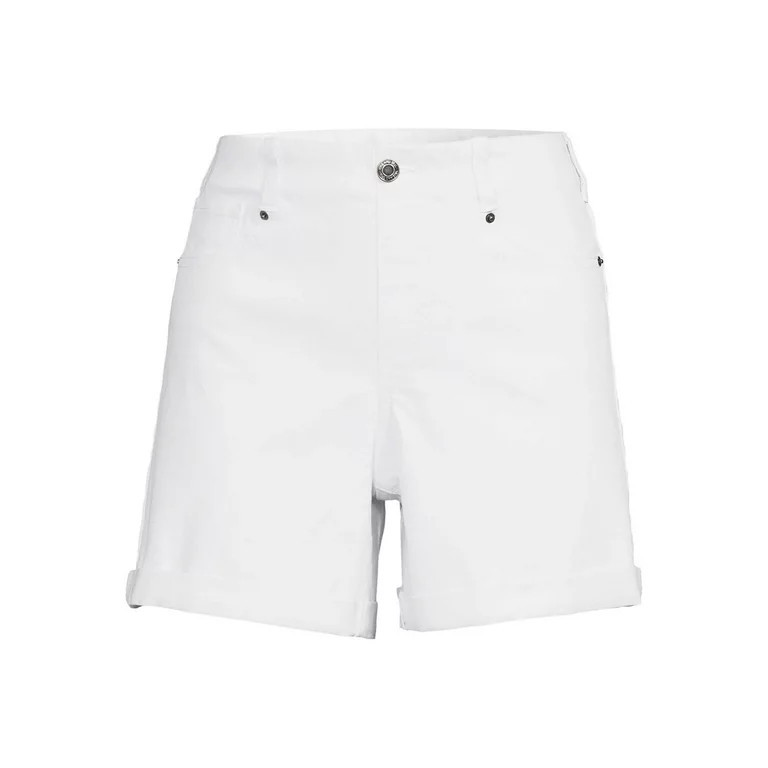 Time and Tru Women's Denim Shorts with Cuffed Hem | Walmart (US)