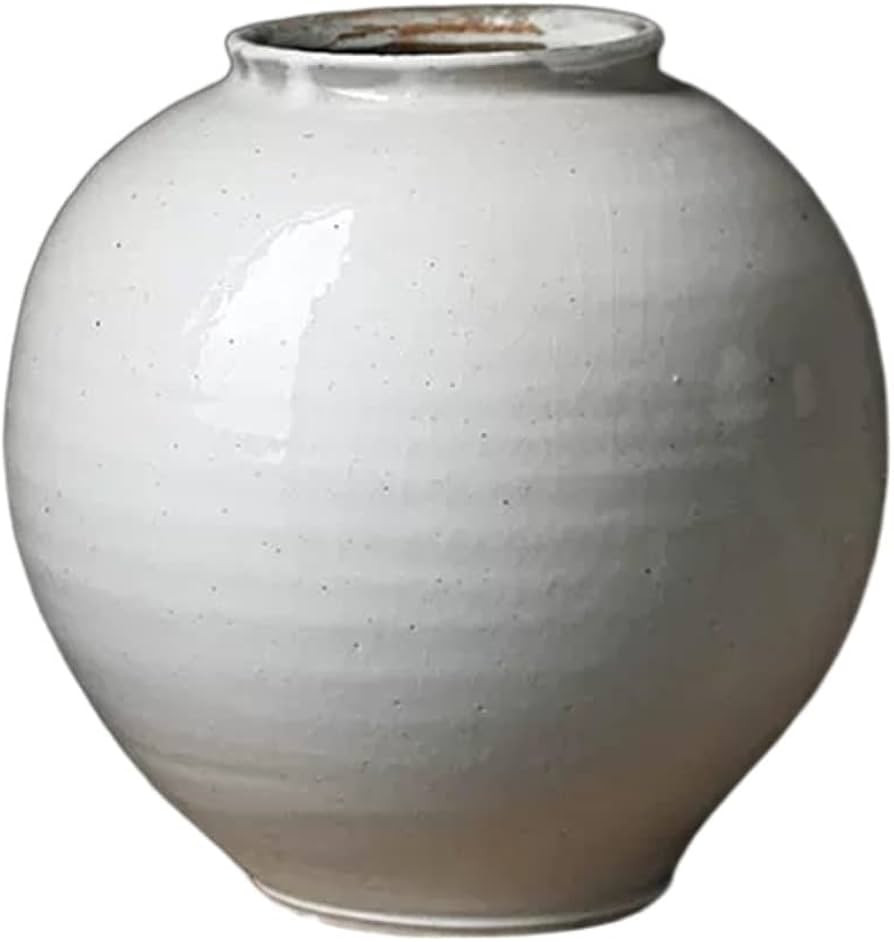 Flower Vase Porcelain Vase Retro Chinese Style White Round Belled Ceramic Ornaments Living Room B... | Amazon (US)