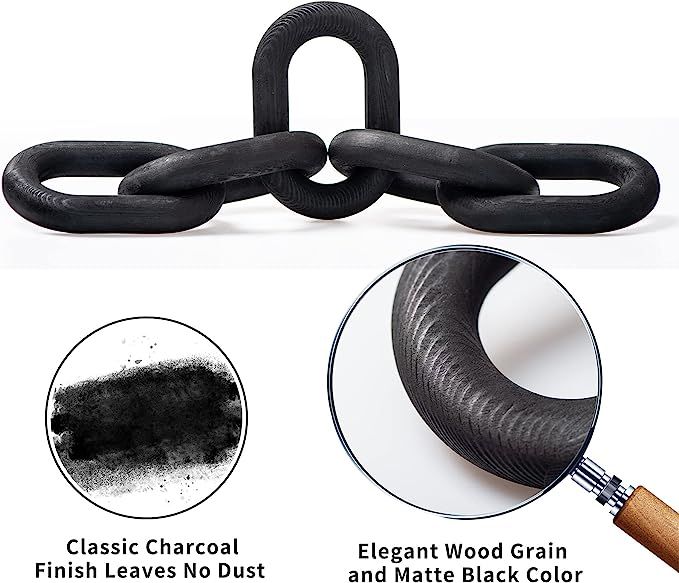 Wood Chain Link Decor,Decorative Wood Chain Link for Coffee Table Decor,Boho Wood Knot Decor Grea... | Amazon (US)