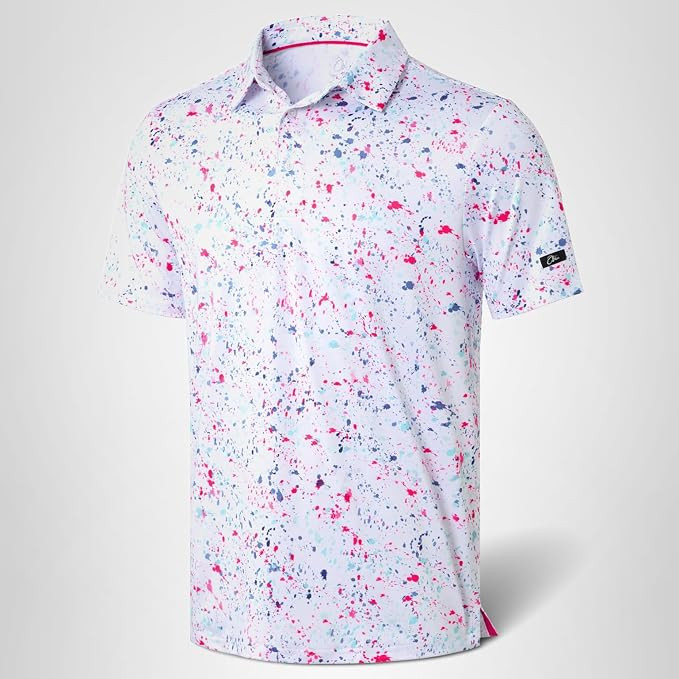 Obla Mens Golf Polo Shirts Short Sleeve Dry Fit Performance Moisture Wicking Casual Print Collare... | Amazon (US)