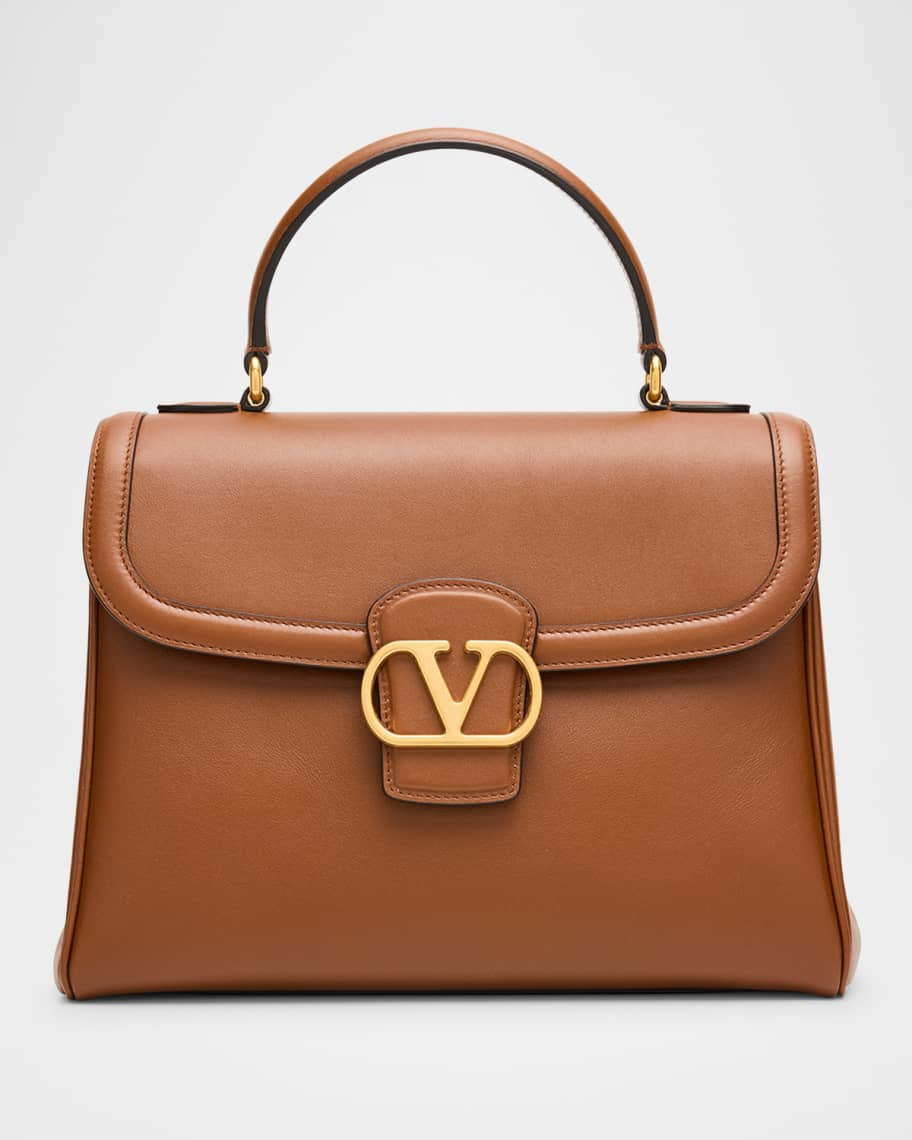 Valentino Garavani 9 to 5 Flap Leather Top-Handle Bag | Neiman Marcus