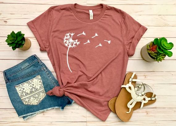 Dandelion T-Shirt, Wish Shirt, Dandelion Make a Wish Shirt, Spring T-Shirt, Gardening T-Shirt | Etsy (US)