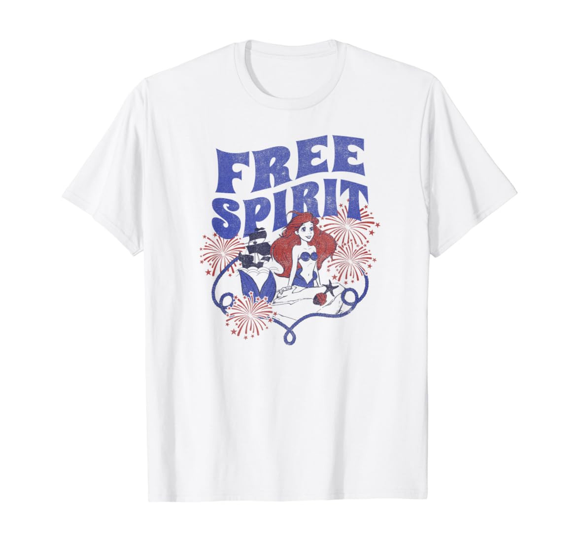 The Little Mermaid 4th Of July Ariel Free Spirit T-Shirt | Amazon (US)