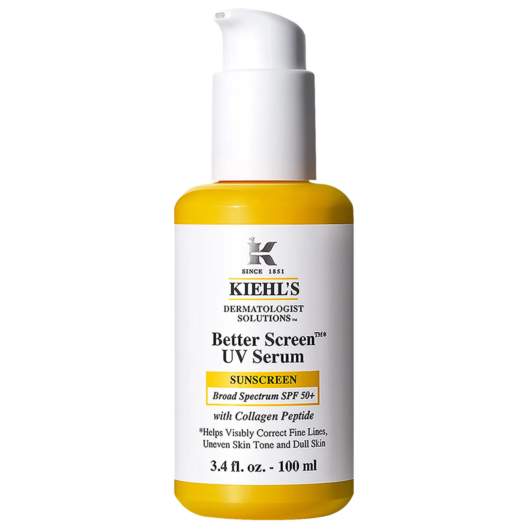 Kiehl's Since 1851 Better Screen UV Serum SPF 50+ Facial Sunscreen with Collagen Peptide 3.38 oz/100 mL | Sephora (US)