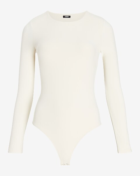 Body Contour Double Layer Crew Neck Thong Bodysuit | Express