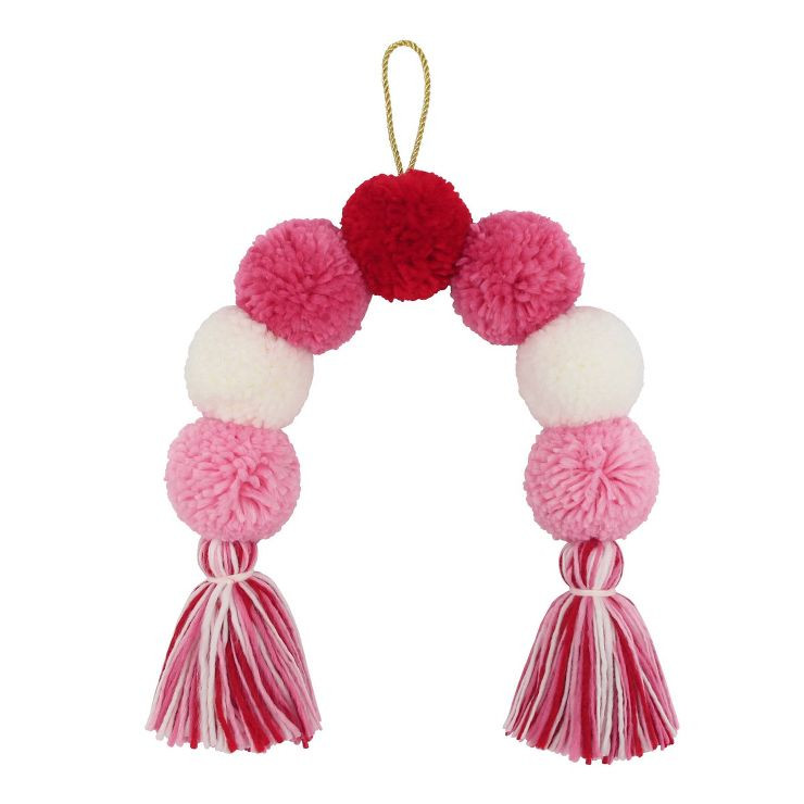 Valentine's Day Pom Pom Wall Art Hanging Décor Red/White/Pink - Spritz™ | Target