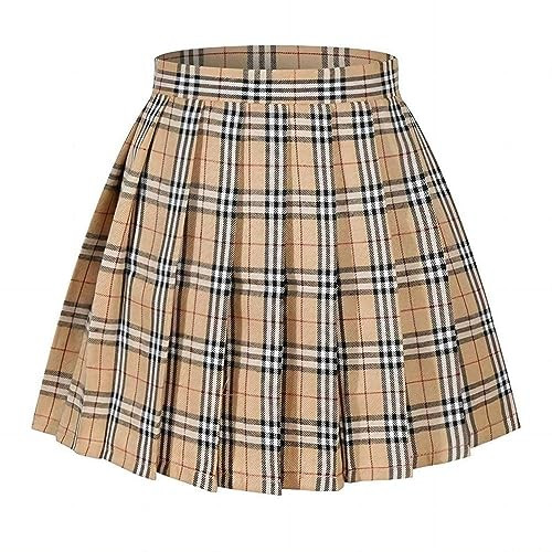 Women's Girls Plaid Pleated Skirt High Waisted Japanese School Uniform A-line Pleated JK Skirt Sk... | Amazon (US)