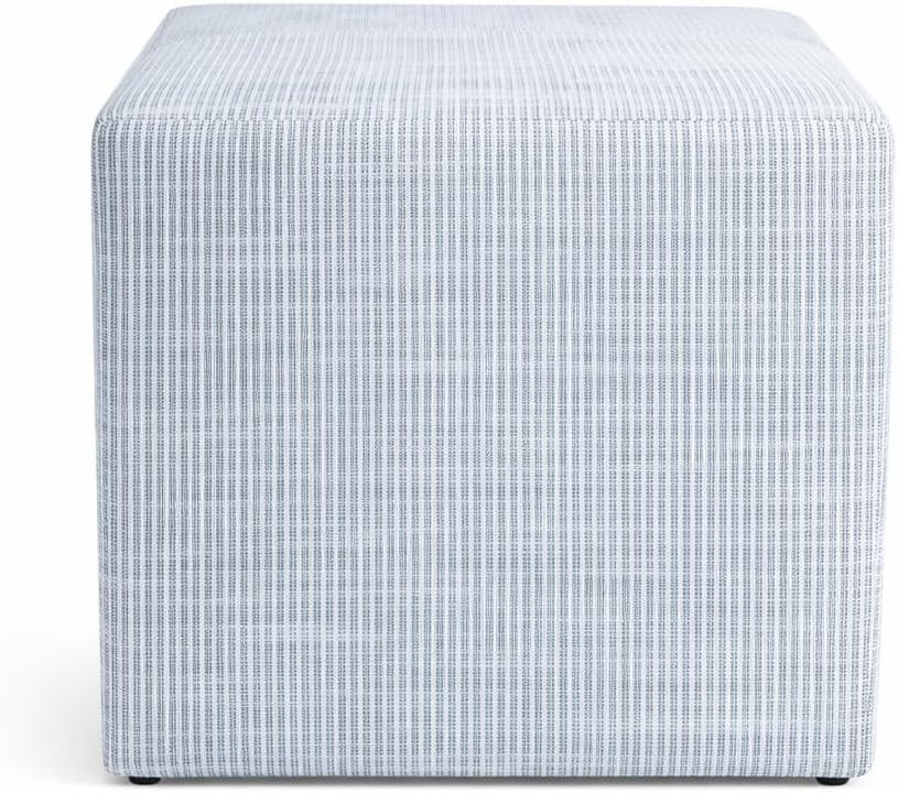 HomePop 19” Square Upholstered Ottoman with Solid & Engineered Wood Frame, Modern Cube Accent S... | Amazon (US)