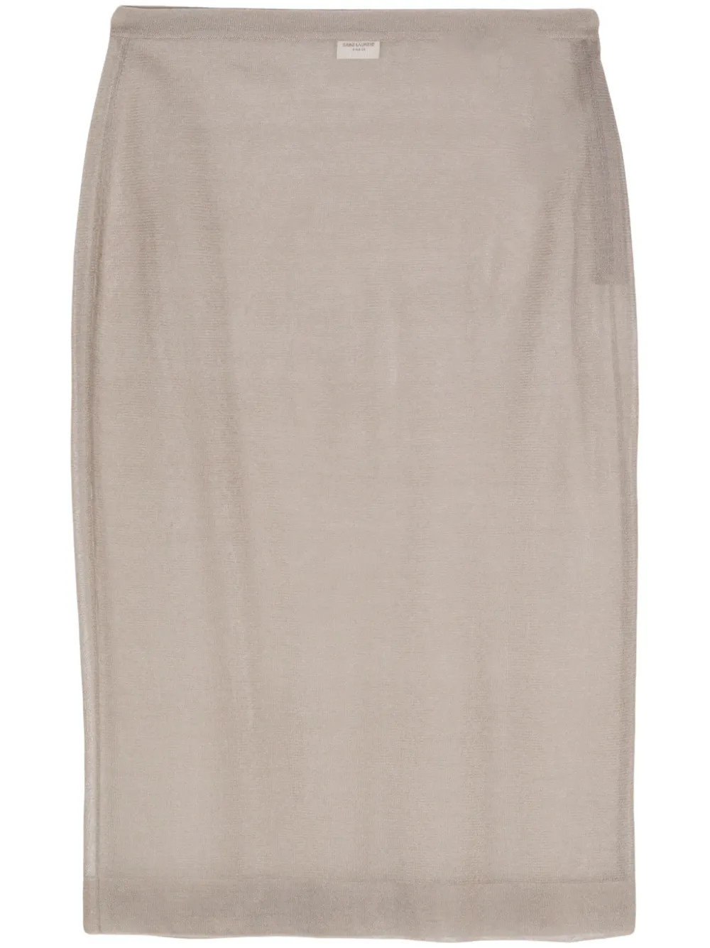 Saint Laurent Knitted Pencil Midi Skirt | Grey | FARFETCH | Farfetch Global