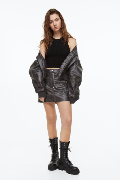 Rib-knit Tank Top - Black - Ladies | H&M US | H&M (US + CA)