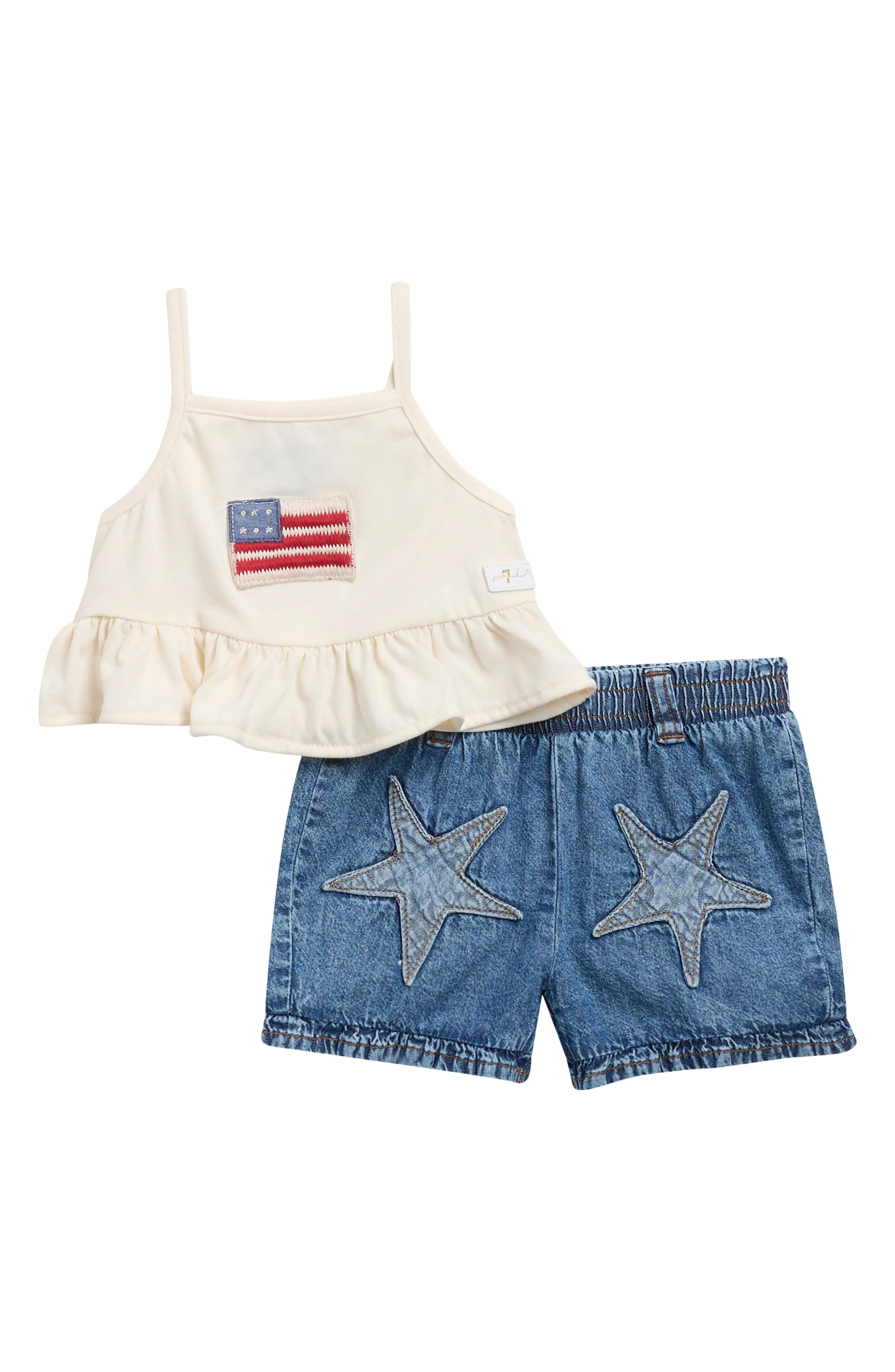 Flag Peplum Hem Tank & Star Appliqu\u00e9 Shorts Set (Women) | Nordstromrack | Nordstrom Rack