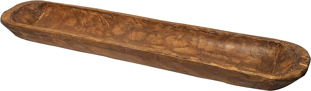 Decorative Wooden Dough Bowl Decor Approx 30 Inch, Hand Carved Rustic Wood Long Dough Bowl, Large... | Amazon (US)