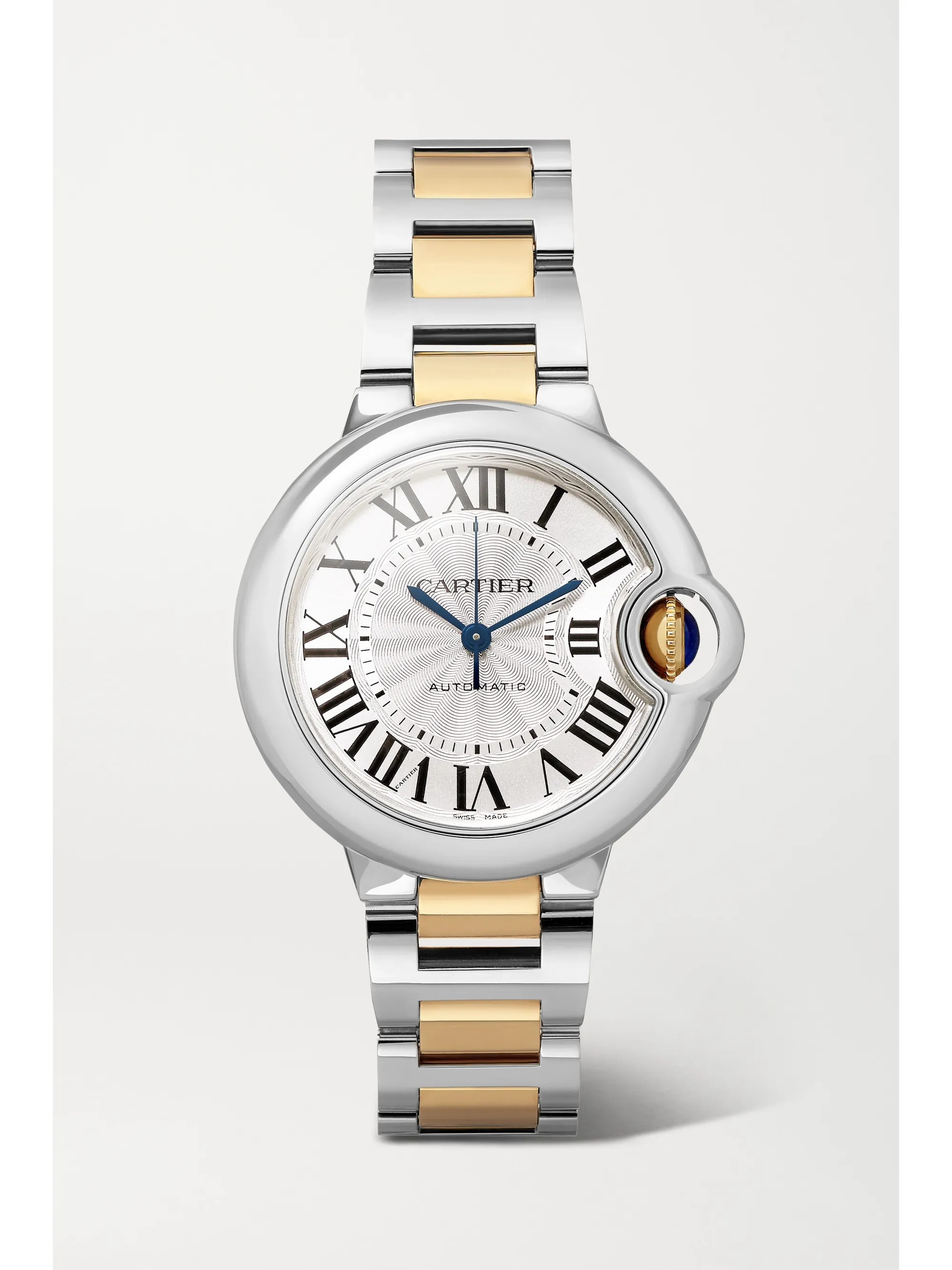Gold Ballon Bleu de Cartier Automatic 33mm 18-karat gold and stainless steel watch | Cartier | NE... | NET-A-PORTER (US)