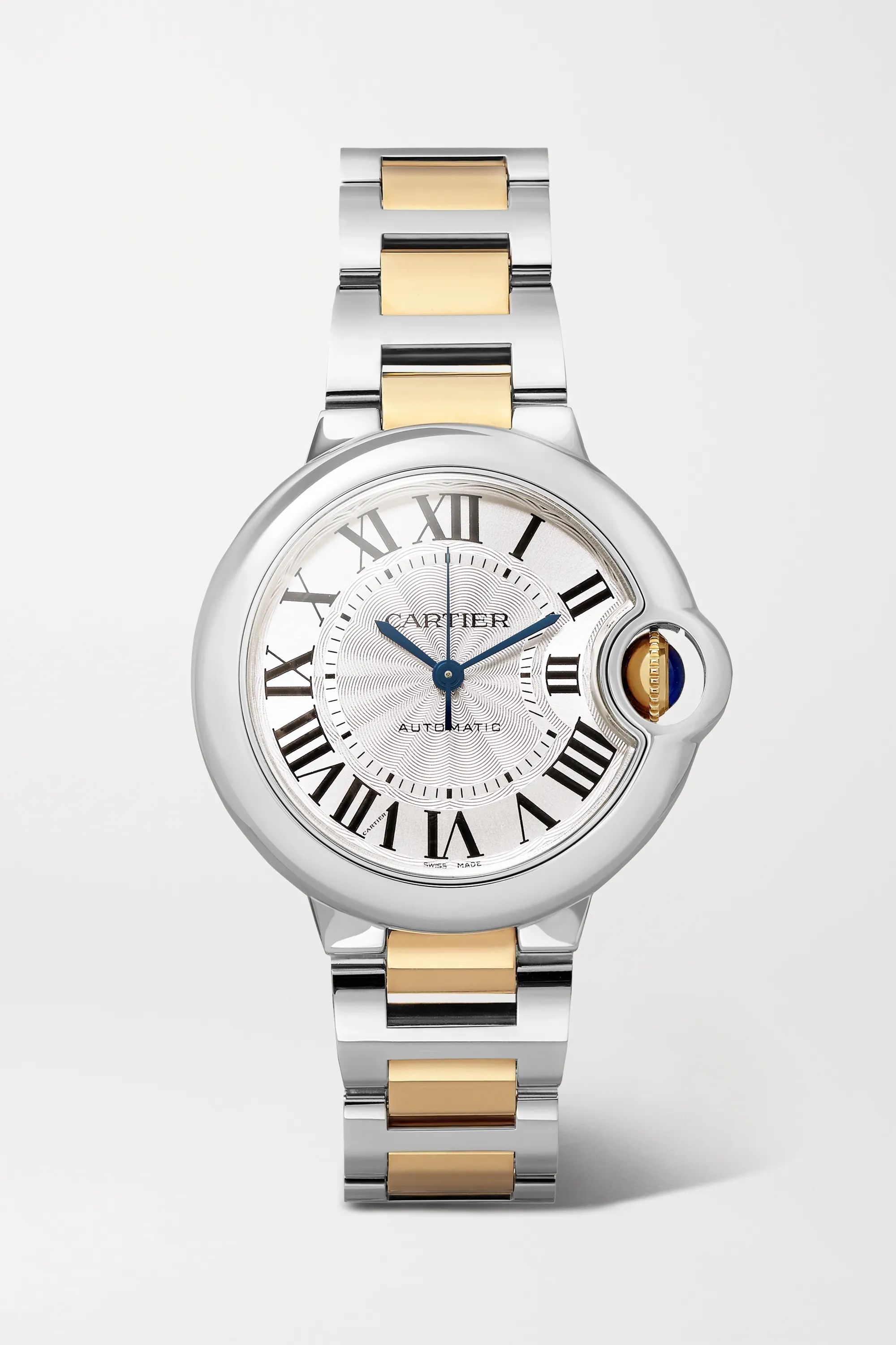 Gold Ballon Bleu de Cartier Automatic 33mm 18-karat gold and stainless steel watch | Cartier | NE... | NET-A-PORTER (US)