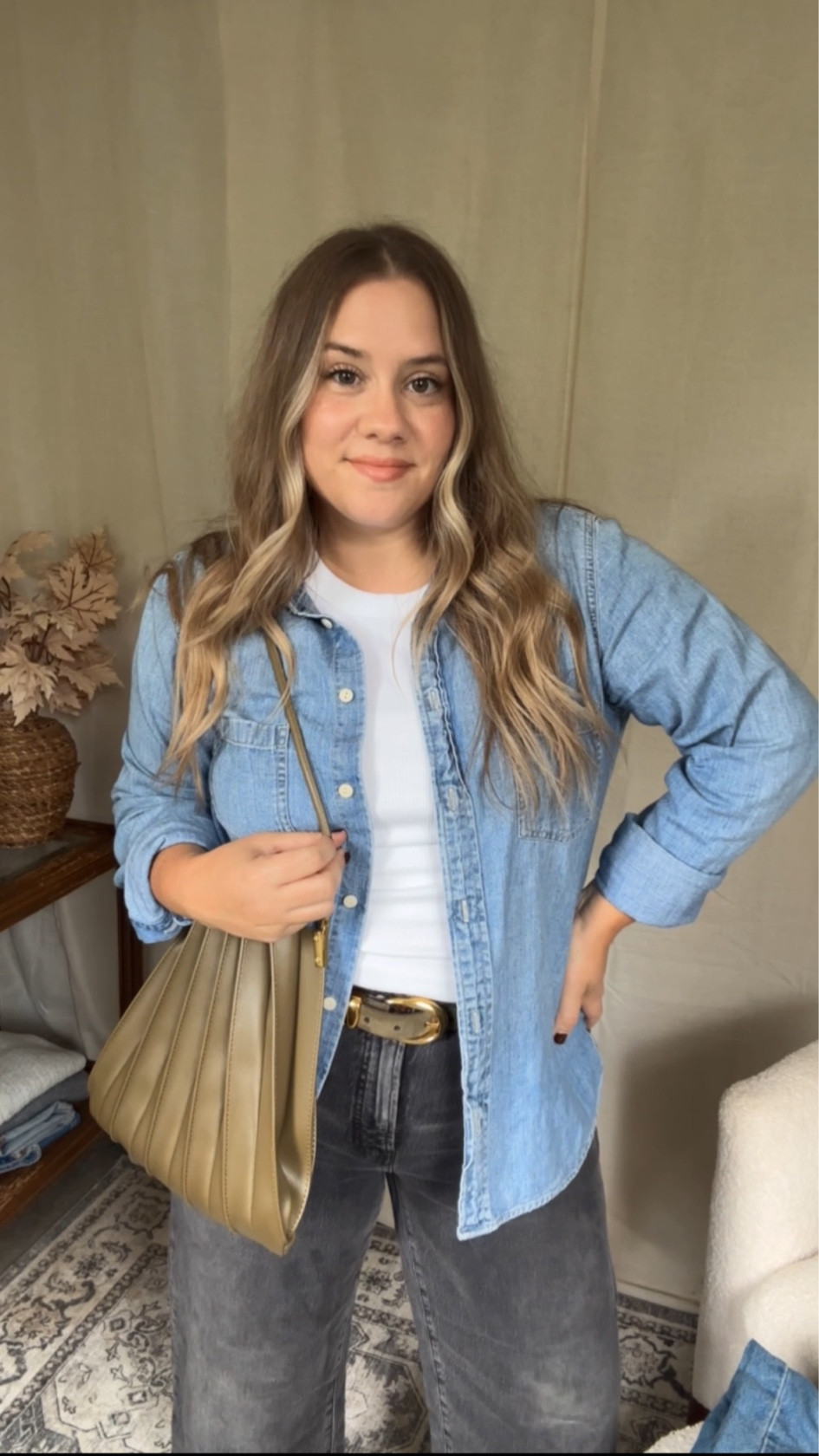 Jeans- size down one ( there is stretch) 

Belt/ top etc true to size

My shirt is old jcrew ive had for years but linking similar options and ones under $50