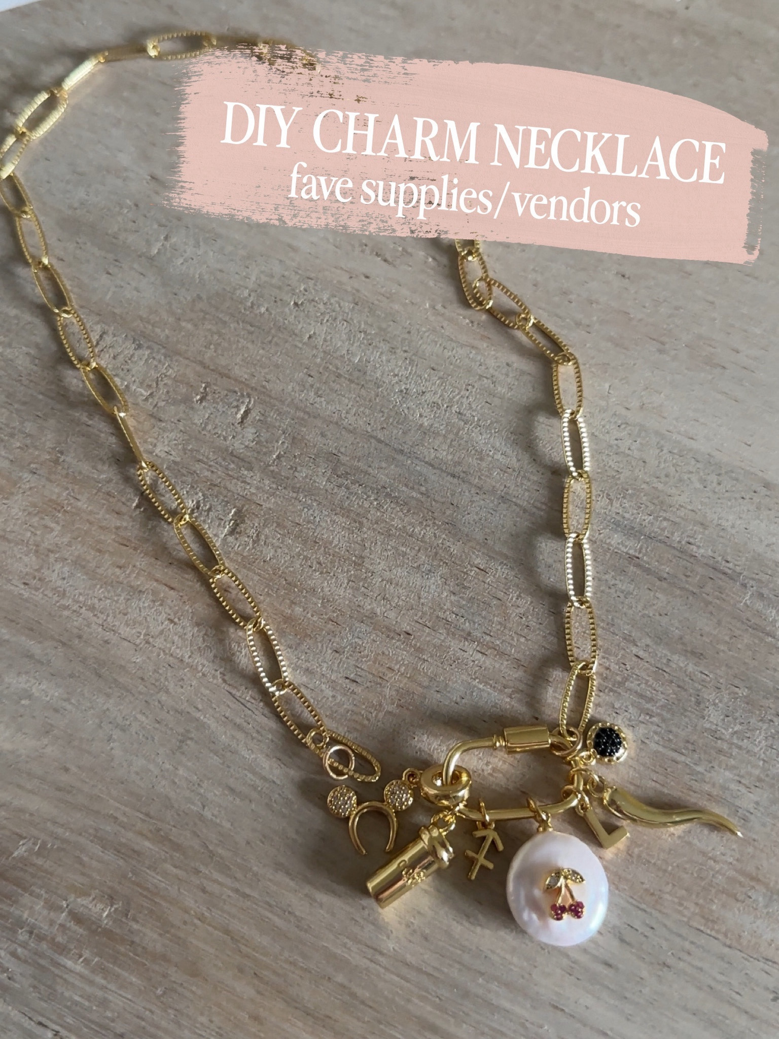 This would be by go-to vendor for chains, jump rings and carabiners. You want to check listings to make sure you always order gold-filled and not gold-plated. Gold-filled does not tarnish when it gets wet! 

When ordering chain (it has no clasp- you’re attaching a jump ring to the end and that slides on the carabiner), order 3 yards to start in case you don’t like it. 3 yards gets you one 16 or 18 inch necklace with a little leftover. Maybe for a bracelet. 

Smaller jump rings (the 6mm) are good for attaching the charms and larger ones (8mm) are good for either end of chain. Squeeze openings of jump rings and chains once attached together with the tool that has flat sides. Make sure they are nice and shut as much as possible. Real designers solder them shut with heat but do you best without. 

Charm necklaces, make your own jewelry pieces 

#LTKHoliday 

#LTKGiftGuide #LTKfindsunder50