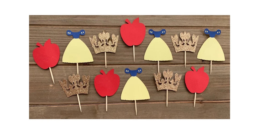 Snow White Cupcake Toppers 12CT - Etsy | Etsy (US)
