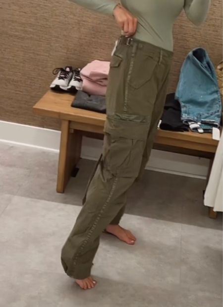 Satin detail cargo pants. Green cargo pants. Abercrombie cargo pants. 

#LTKmidsize #LTKfindsunder100 #LTKstyletip