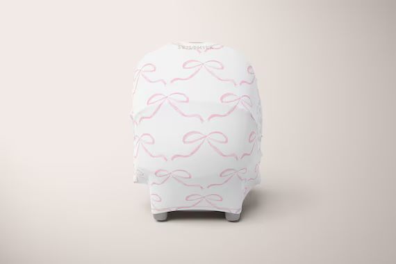 Pink Bow Nursing Car Seat Cover | Multi-Purpose | Shopping Cart Cover | Newborn Toddler | Baby Sh... | Etsy (US)