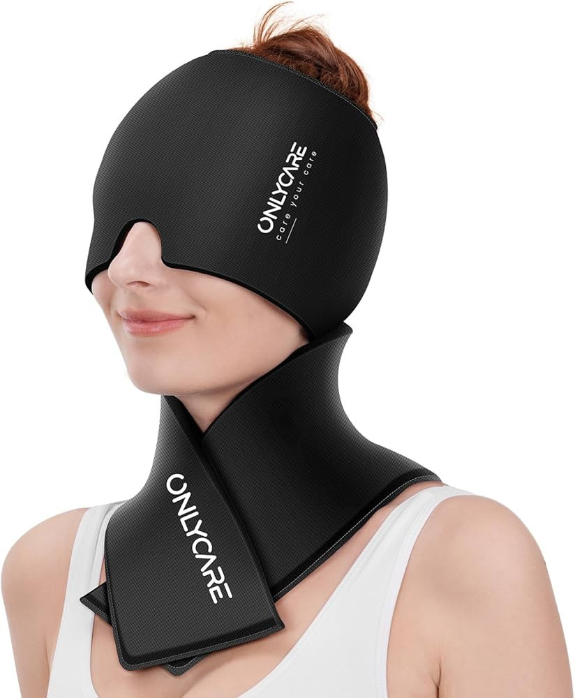 ONLYCARE Migraine Relief Cap and Neck Ice Pack Wrap Gel Set, Upgrade Headache Relief Cap and Shou... | Amazon (US)