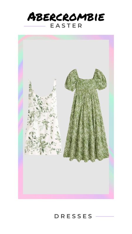 Abercrombie Easter dresses, loving the green too! The shorter mini dress has the prettiest print! 

#LTKSale #LTKunder100 #LTKsalealert