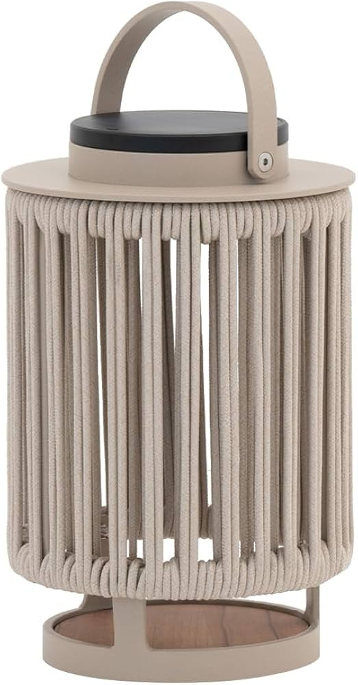 Outdoor Solar Lanterns Patio Decorative Floor Lights Aluminum Braided Rope Lantern with Handle fo... | Amazon (US)