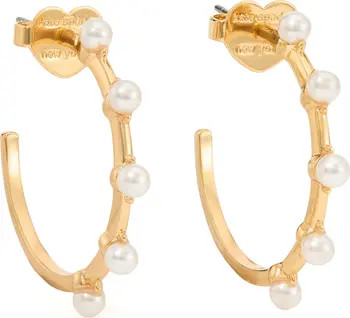 Kate Spade New York imitation pearl hoop earrings | Nordstrom | Nordstrom