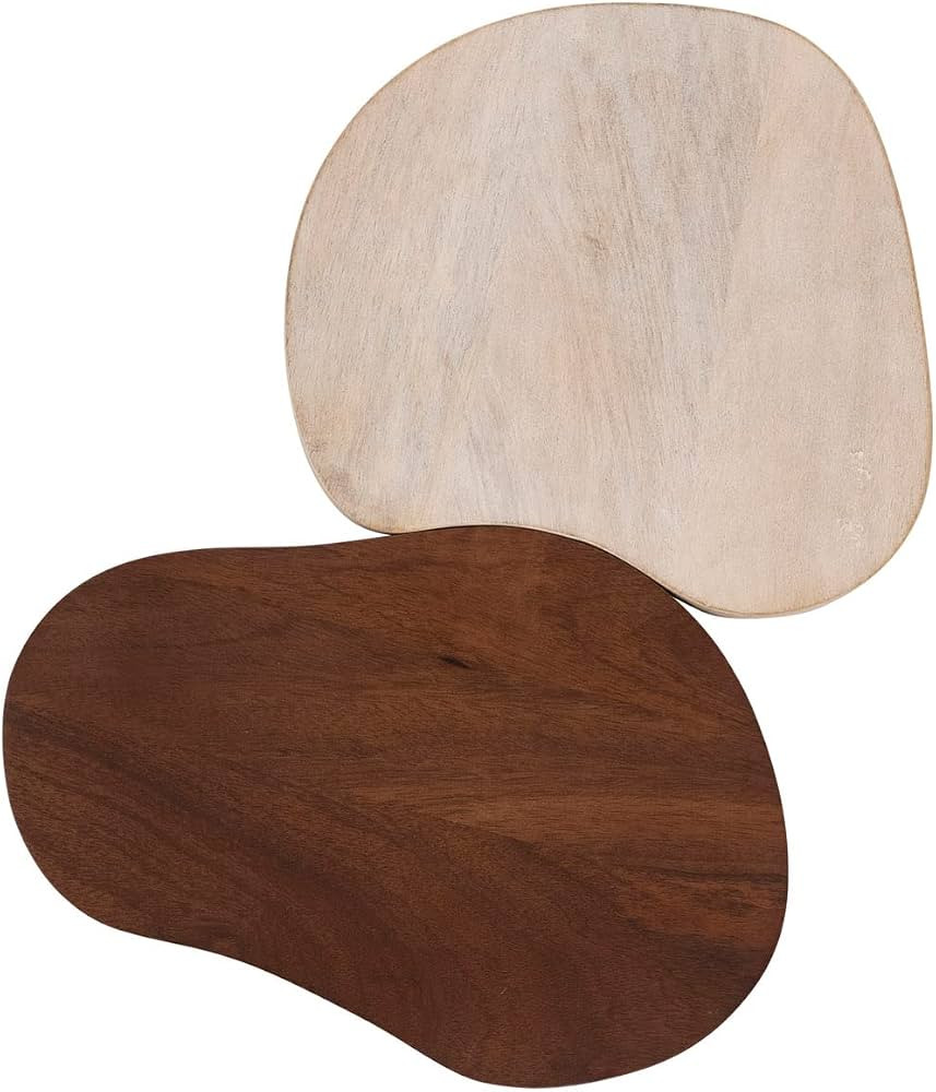 Bloomingville Mango Wood Organic Shaped Cheese/Cutting Boards, Set of 2 | Amazon (US)