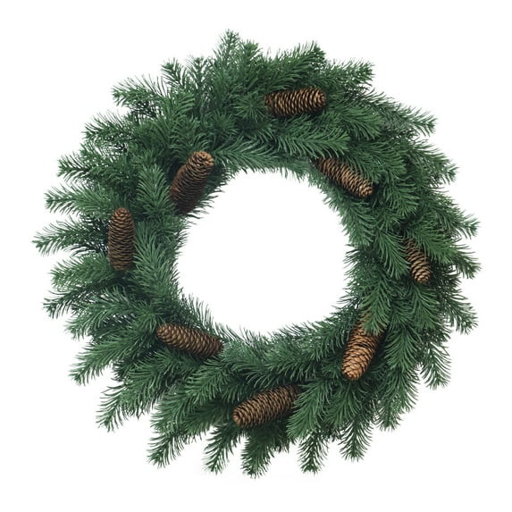 Evergreen and Pinecones Christmas Wreath, Green, 24", by Holiday Time | Walmart (US)