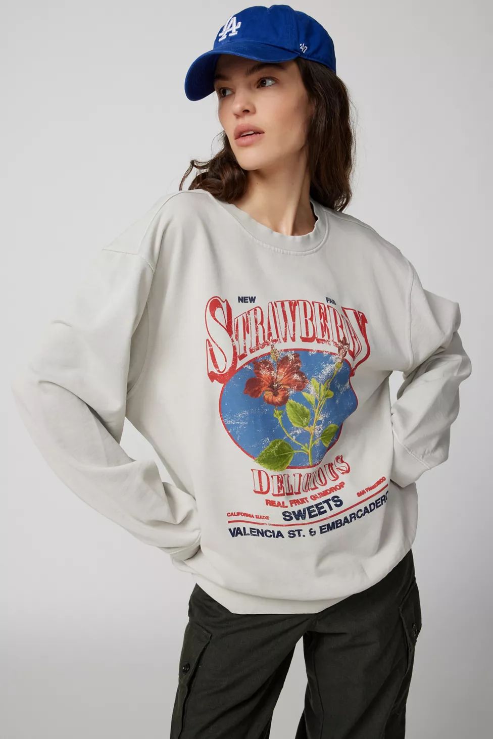 Strawberry Pullover Sweatshirt | Urban Outfitters (US and RoW)