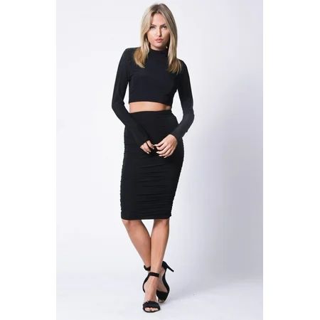 Lusting Over Ruched Skirt Set-Black | Walmart (US)