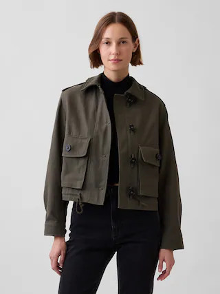 Canvas Crop Utility Jacket | Gap (US)