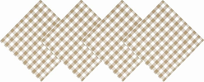 Home Bargains Plus Country Rustic Buffalo Plaid Cotton Fabric Napkins, Set of 4, Sand, Checkered ... | Amazon (US)