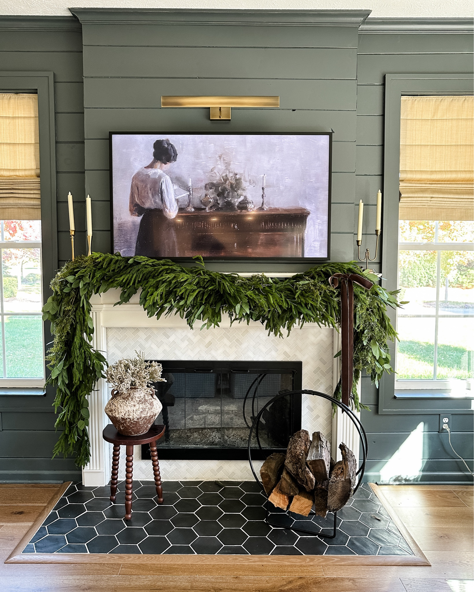 Big Christmas Day here in Cleveland. (IYKYK ⚾️🎄) Last year’s fireplace mantel garland for those who want to get a head start! Honestly now is the time to buy, garland sells out FAST! I used seven (yes, 7 🙈) Norfolk pines, 2 seeded eucalyptus, and a few baby fern picks here. I think I’ll be going smaller this year though! I’d say you need at least 2 pine garlands, and more like 4 for a good, full look. 

#LTKSeasonal #LTKHome #LTKHoliday
