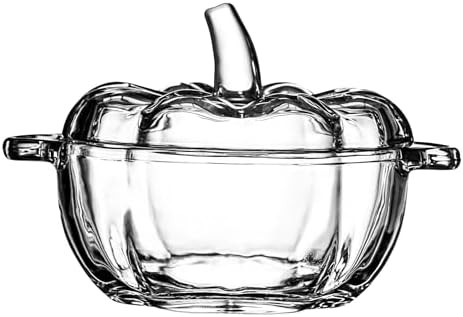 Small Glass Jar with Lid - 16.7 oz Pumpkin Soup Bowls with Handle - Fall Candy Dish Glass Jar - B... | Amazon (US)