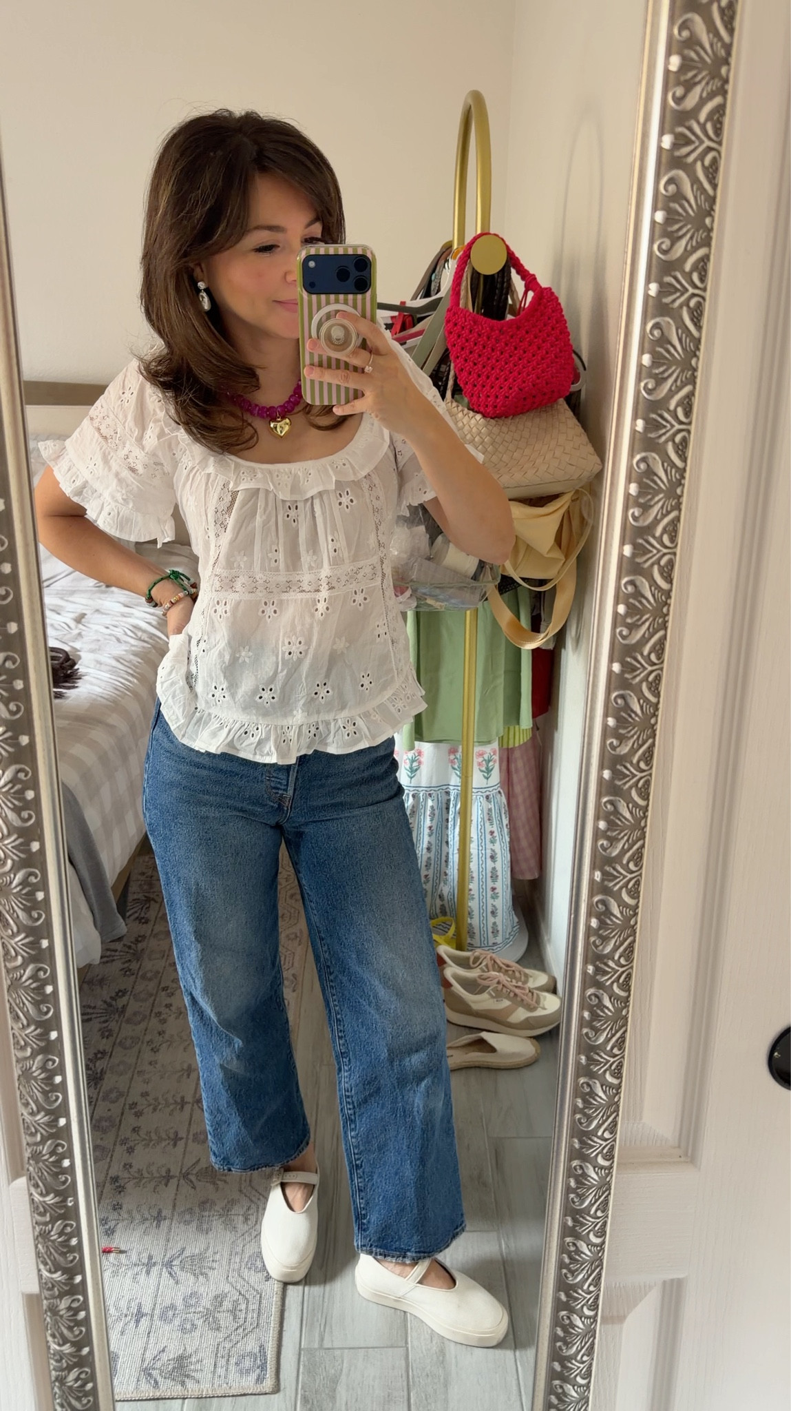 This is the outfit I reach for when my closet feels full but I have nothing to wear.

Lightweight white top that doesn’t cling, hits at the perfect spot for a 5’2 frame, and instantly makes denim feel put together.

These jeans are that easy, straight-leg fit that actually works on petites — no weird bunching, no overwhelm.

And the shoes… I’ve been grabbing these nonstop because they’re comfortable enough for mom life but still make the outfit feel styled.

Everything here is rewearable, effortless, and works for real days — not just a try-on.

Top size 2 @Princess Polly US 
Jeans 25
Shoes 5 


#LTKPetite #LTKootd #LTKgrwm