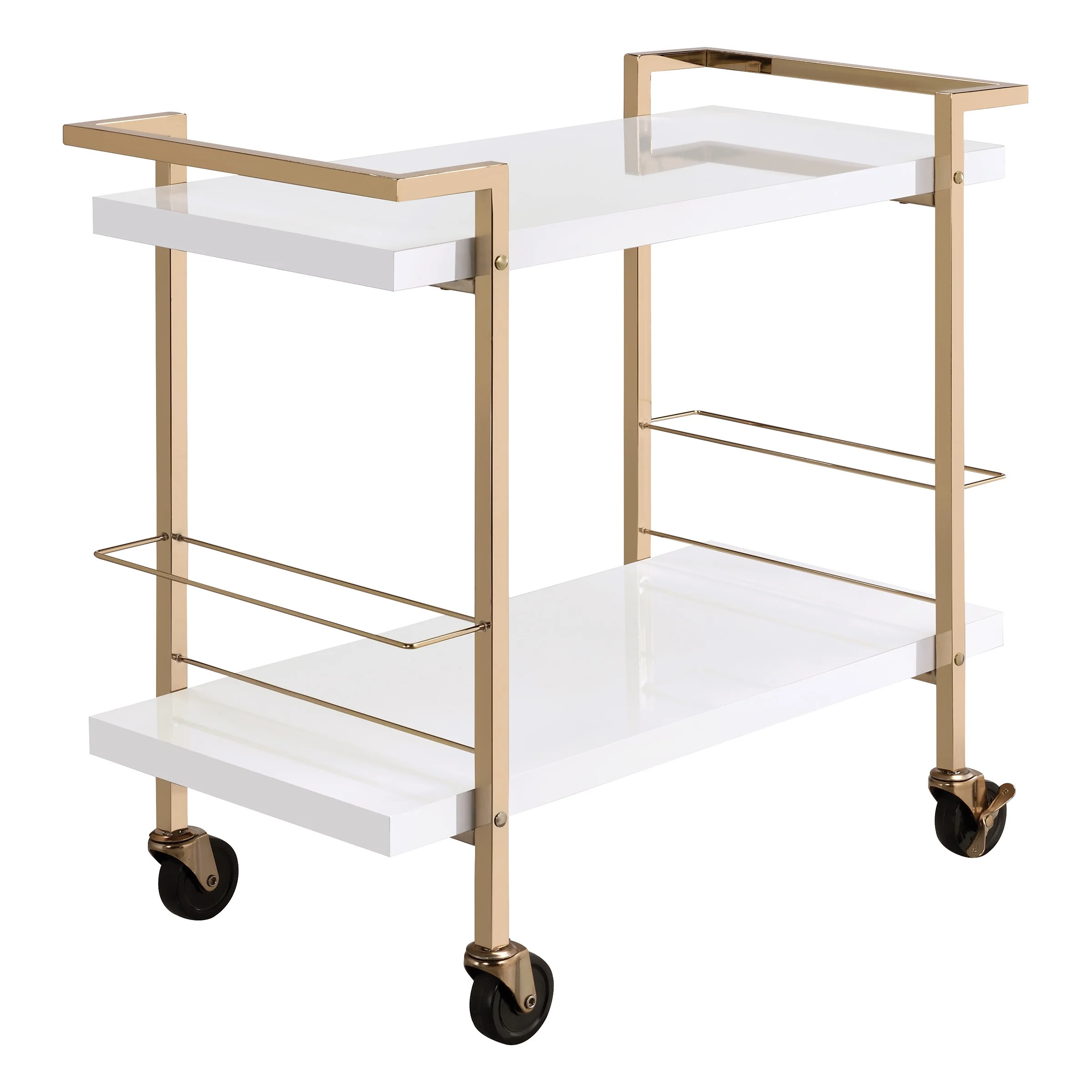 OSP Home Furnishings Alios Serving Cart with White Gold Frame | Walmart (US)