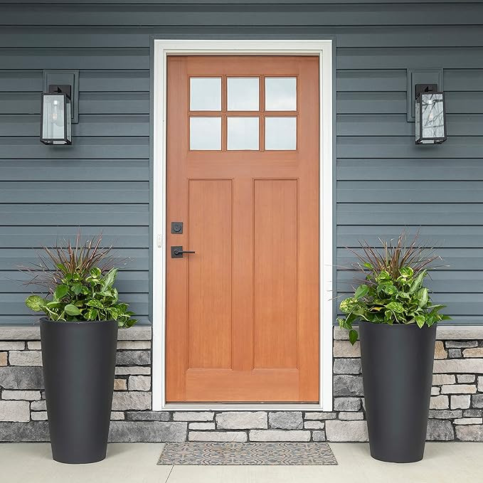 Step2 Tremont Tall Round Planter Pot, Onyx Black, 2-Pack – Large Planter for Outdoor/Indoor Use... | Amazon (US)