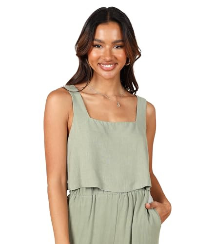Petal & Pup Eleanor Cropped Top - Green L | Amazon (US)